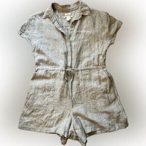 C&C California gray linen romper, size L